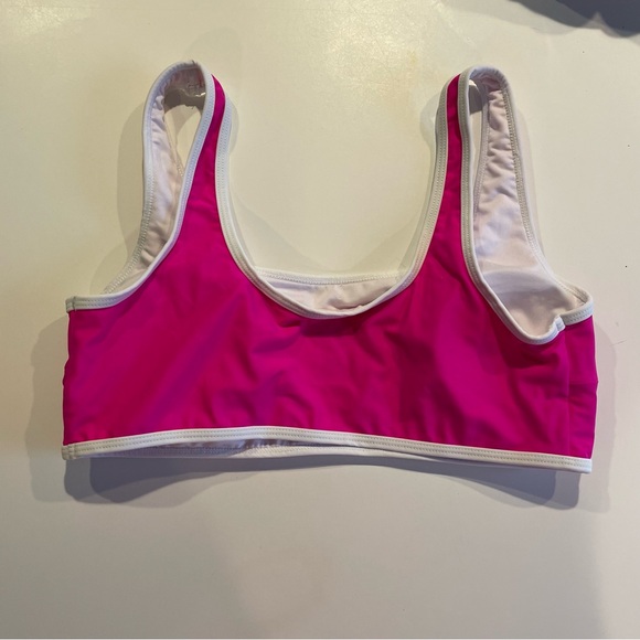 Singnier Two Piece Bikini Set NWOT Sporty Fuchsia High Cut Cheeky Bottoms Sz Lg - Picture 5 of 9